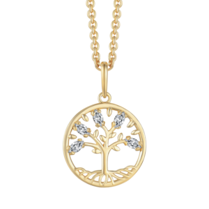 guld vedhæng med livets træ