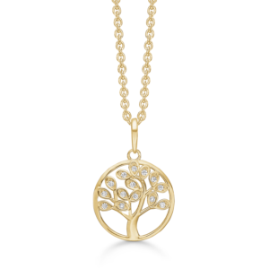 guld livets træ halskæde