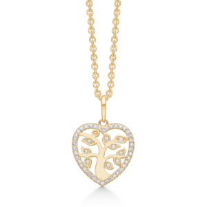 Hjerte halskæde med livets træ