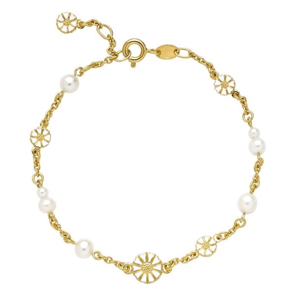 Marguerit armbånd m. ferskvandsperler