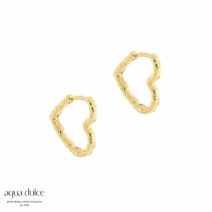 Forgyldte Love Me Heart Hoops fra Aqua Dulce