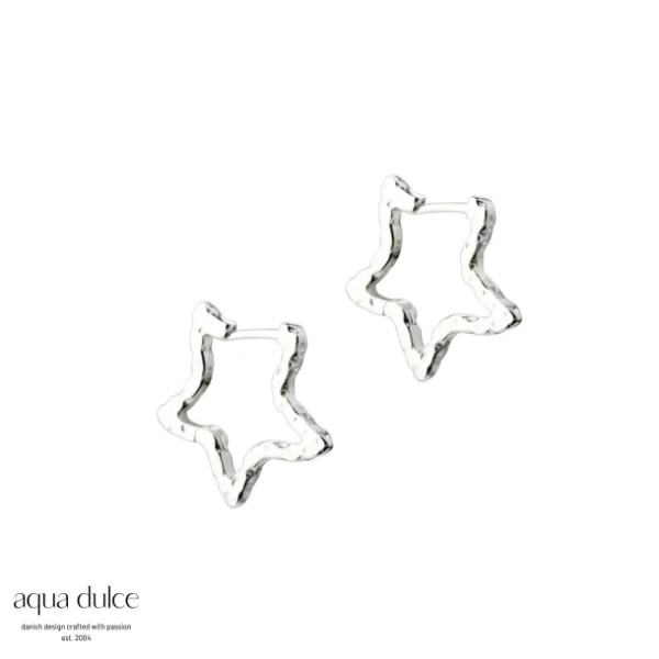 Sølv Stella Star Big Hoops fra Aqua Dulce