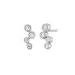 Tube ørestikker i 14 karat hvidguld med brillanter - Ø1060 030