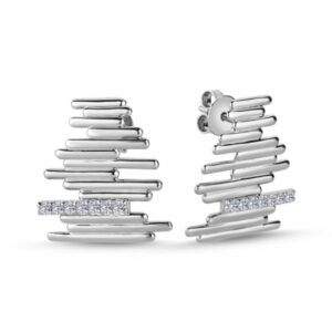 14 kt Piano hvidguld ørestikker fra Nuran