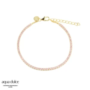 Forgyldt 'Rose Dagny' rose tennisarmbånd fra Aqua Dulce