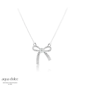 Sølv 'Elegant Bow' halskæde fra Aqua Dulce varenr. 5816