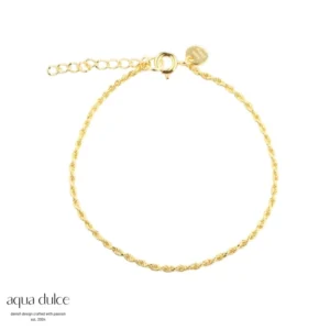 Forgyldt 'Rope' armbånd fra Aqua Dulce