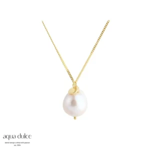 Forgyldt barok perle halskæde fra Aqua Dulce varenr. 6078