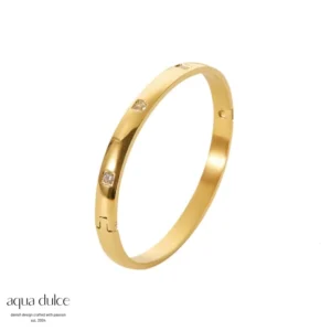 SQUARE STONE bangle varenr. B6673 fra BAY by Aqua Dulce