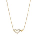 Sølv forgyldt halskæde med dobbelt hjerte fra Lund Copenhagen