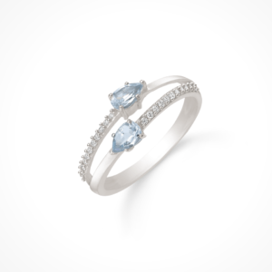 Blå ring med zirkonia fra Støvring Design - 12237046