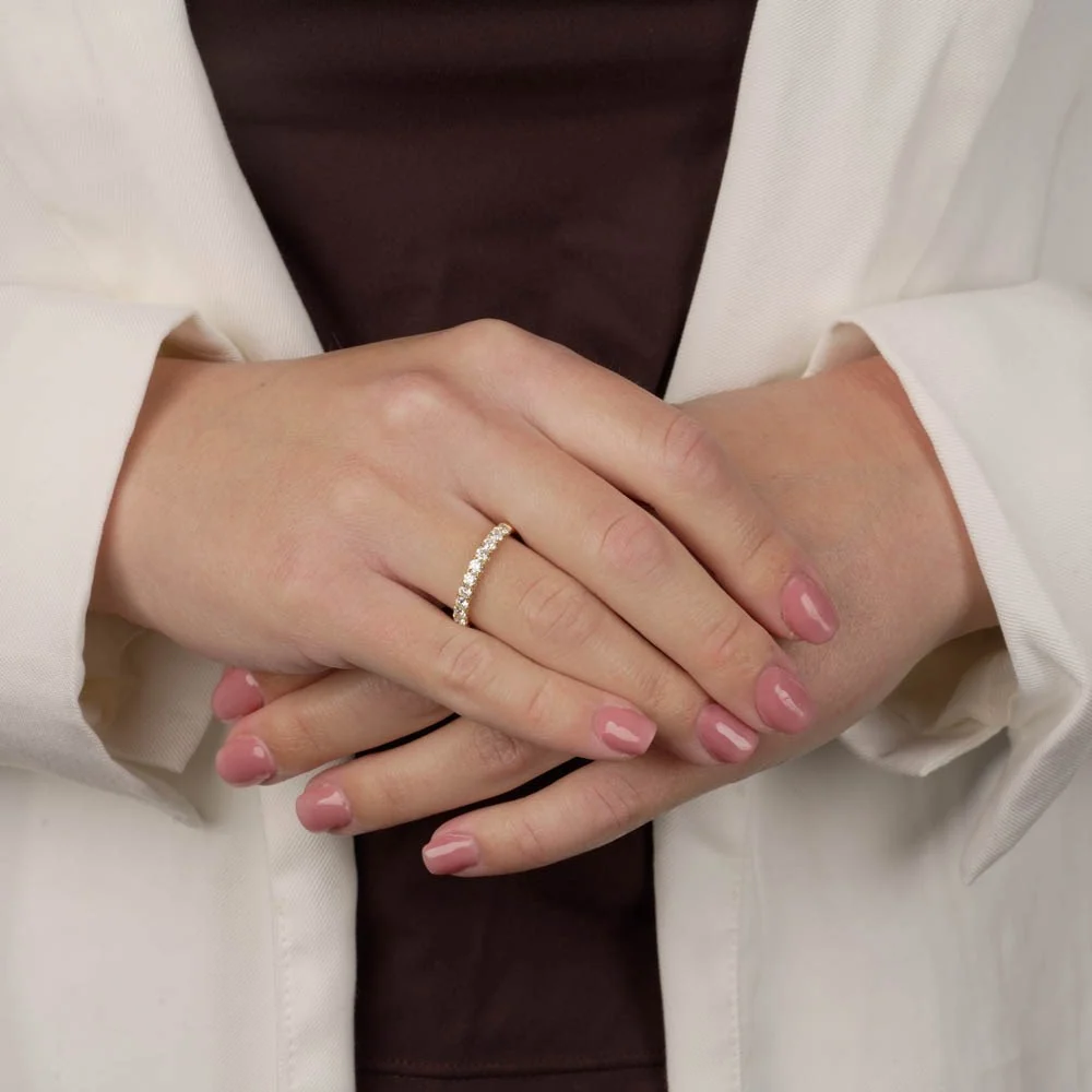 Luxury 14 kt guld allliance ring m. labgrown fra Siersbøl - Billede 2