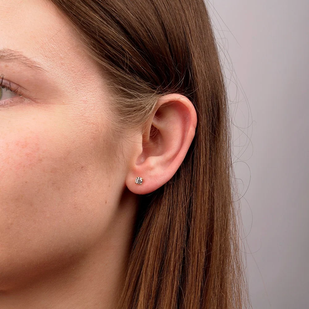 Luxury 14 kt guld 2x0,25ct ørestikker m. labgrown fra Siersbøl - Billede 2